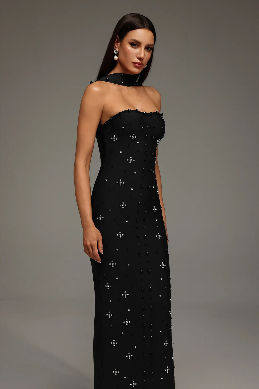 Noir Elegance Maxi Dress