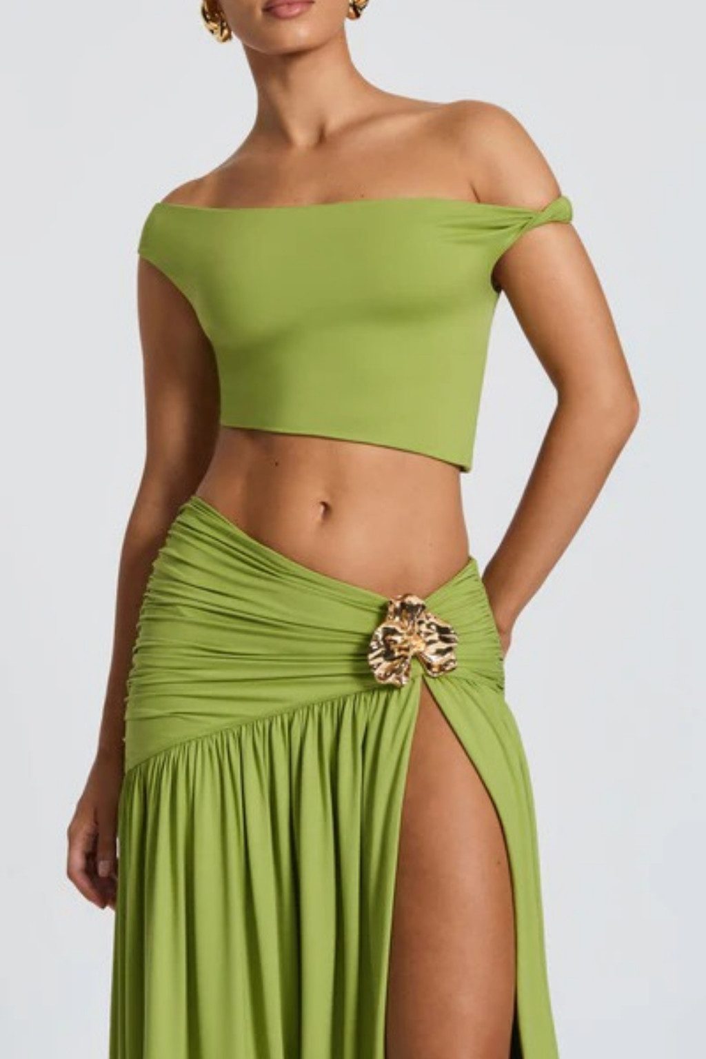 Golden Oasis Slit Skirt