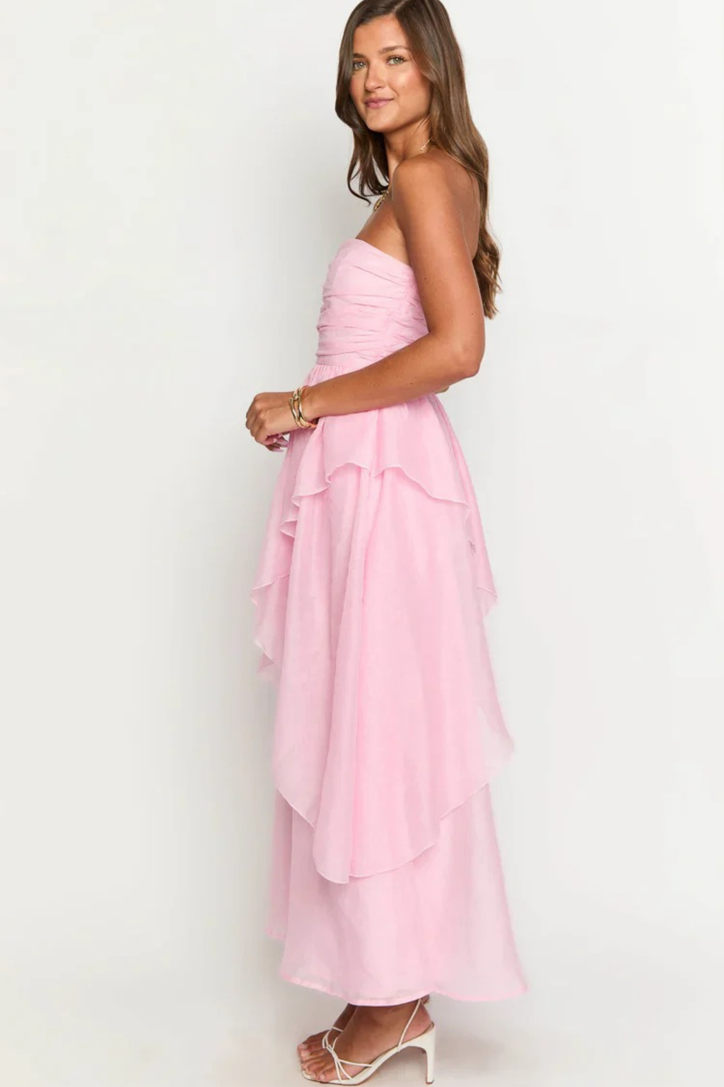 Formal Maxi Dress Strapless Flowing Style