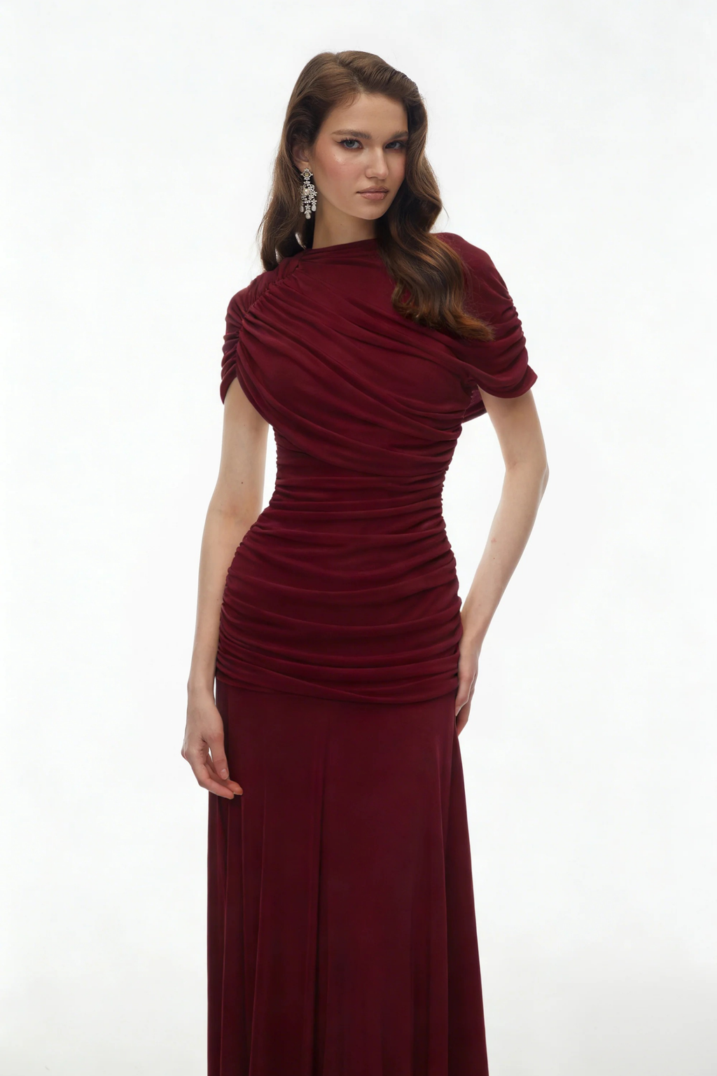 Crimson Elegance Maxi Dress