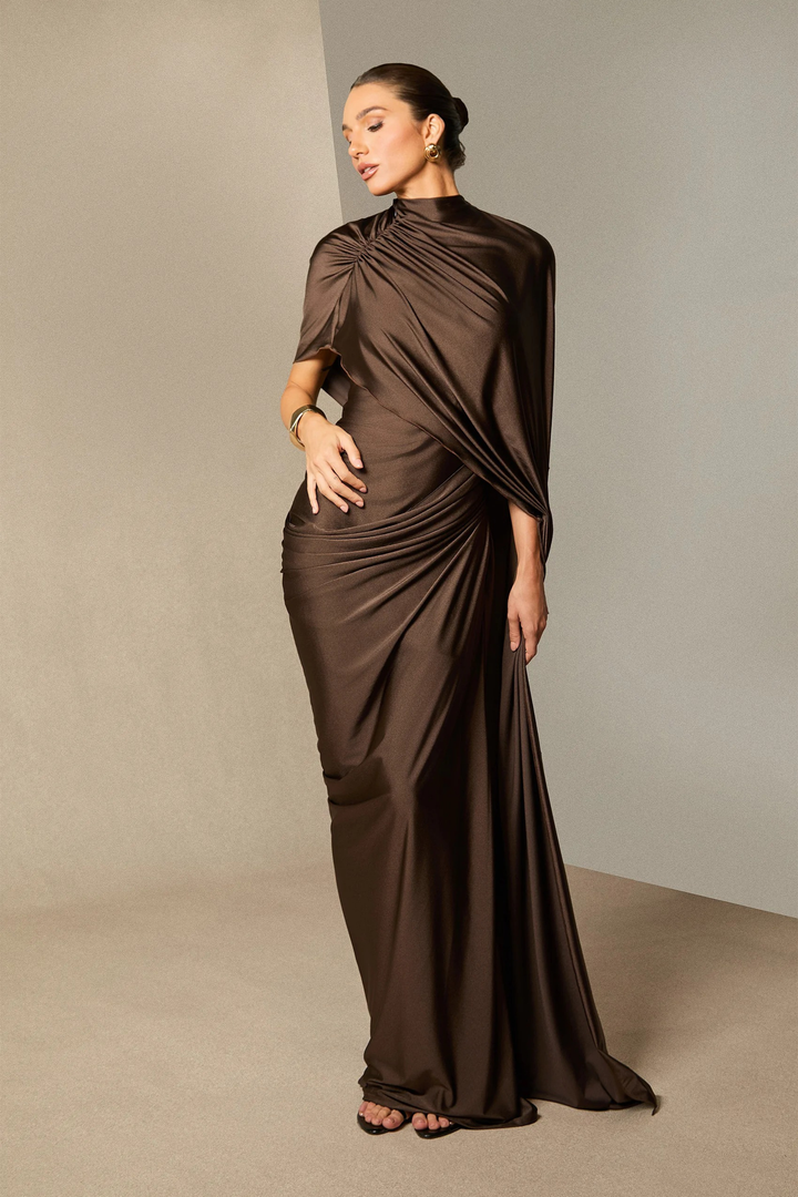 Mocha Elegance Maxi Dress