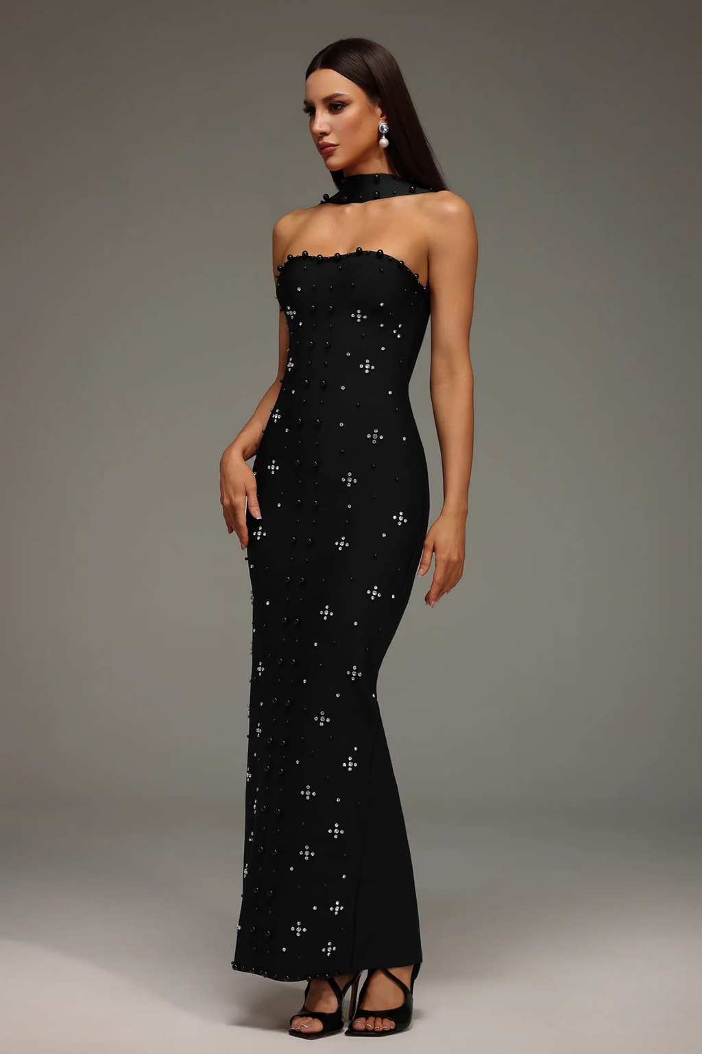 Noir Elegance Maxi Dress