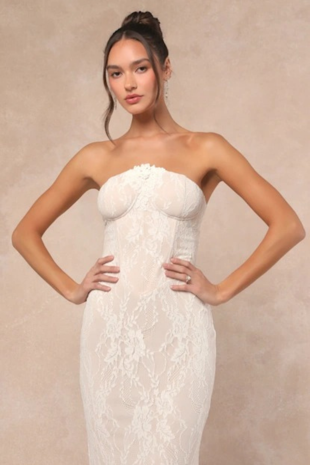 Strapless Lace Bridal Maxi Dress Sweetheart Neck Mermaid Wedding Style