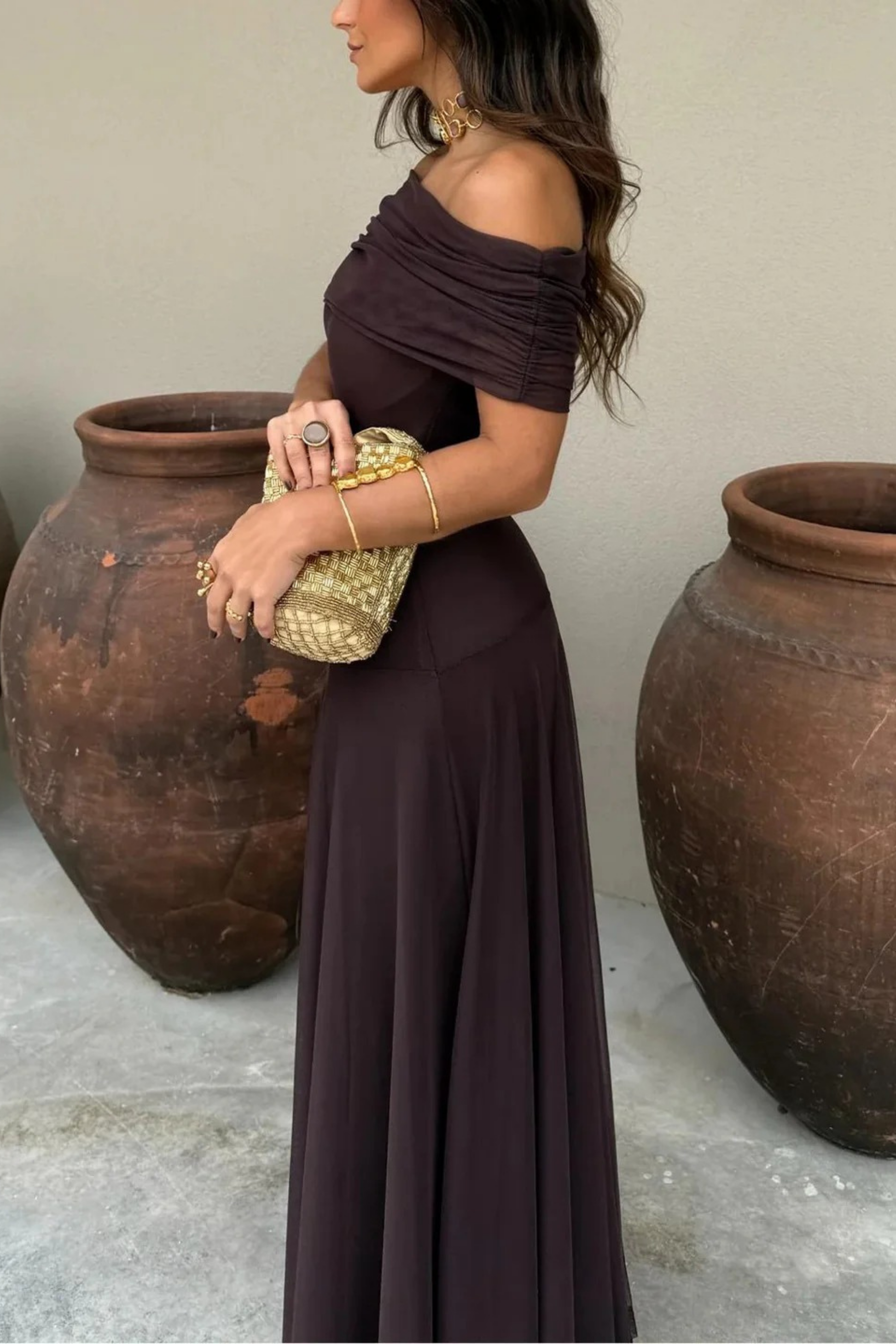Luxe Shadow Maxi Dress