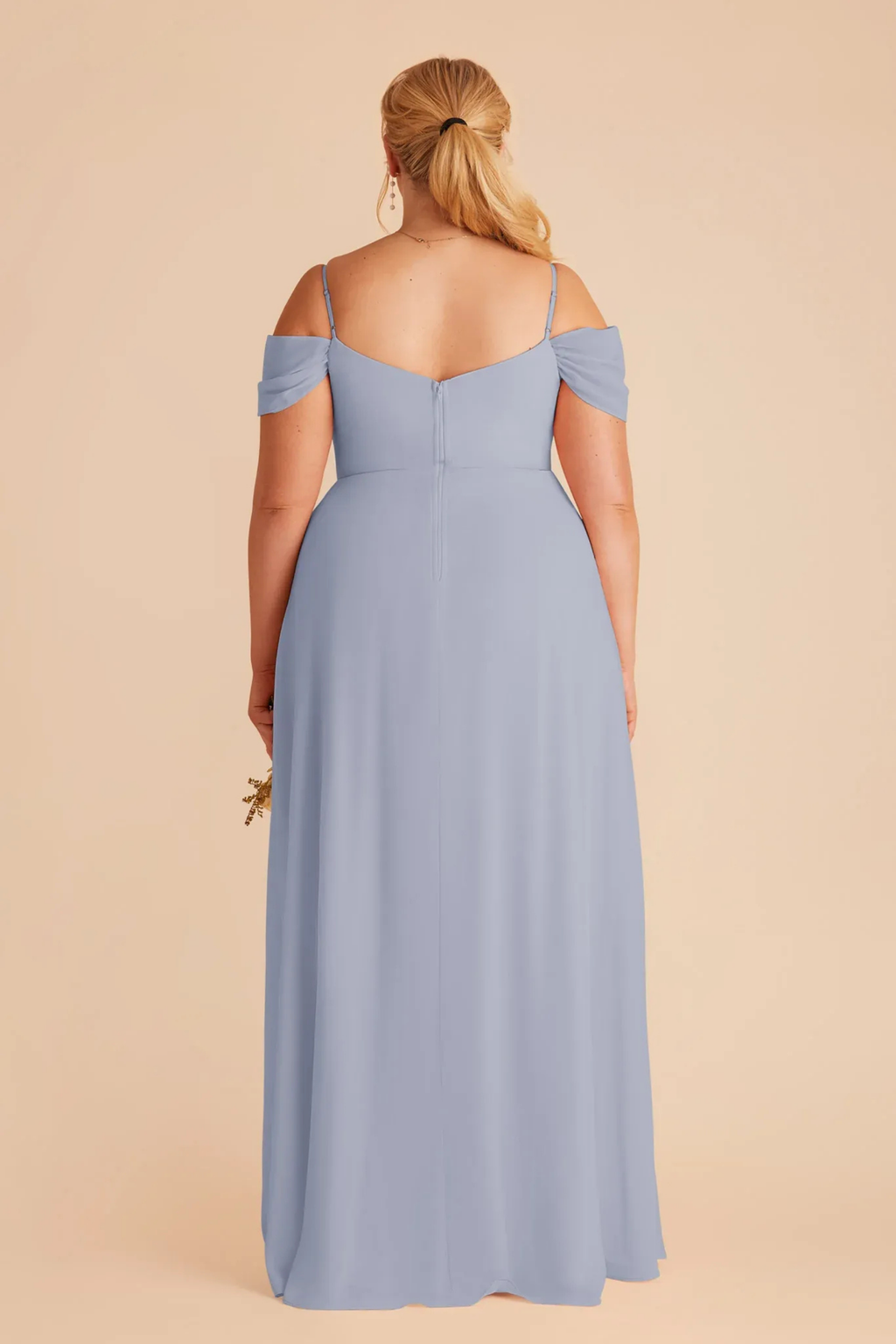 Bridesmaid Maxi Dress Cold Shoulder Style