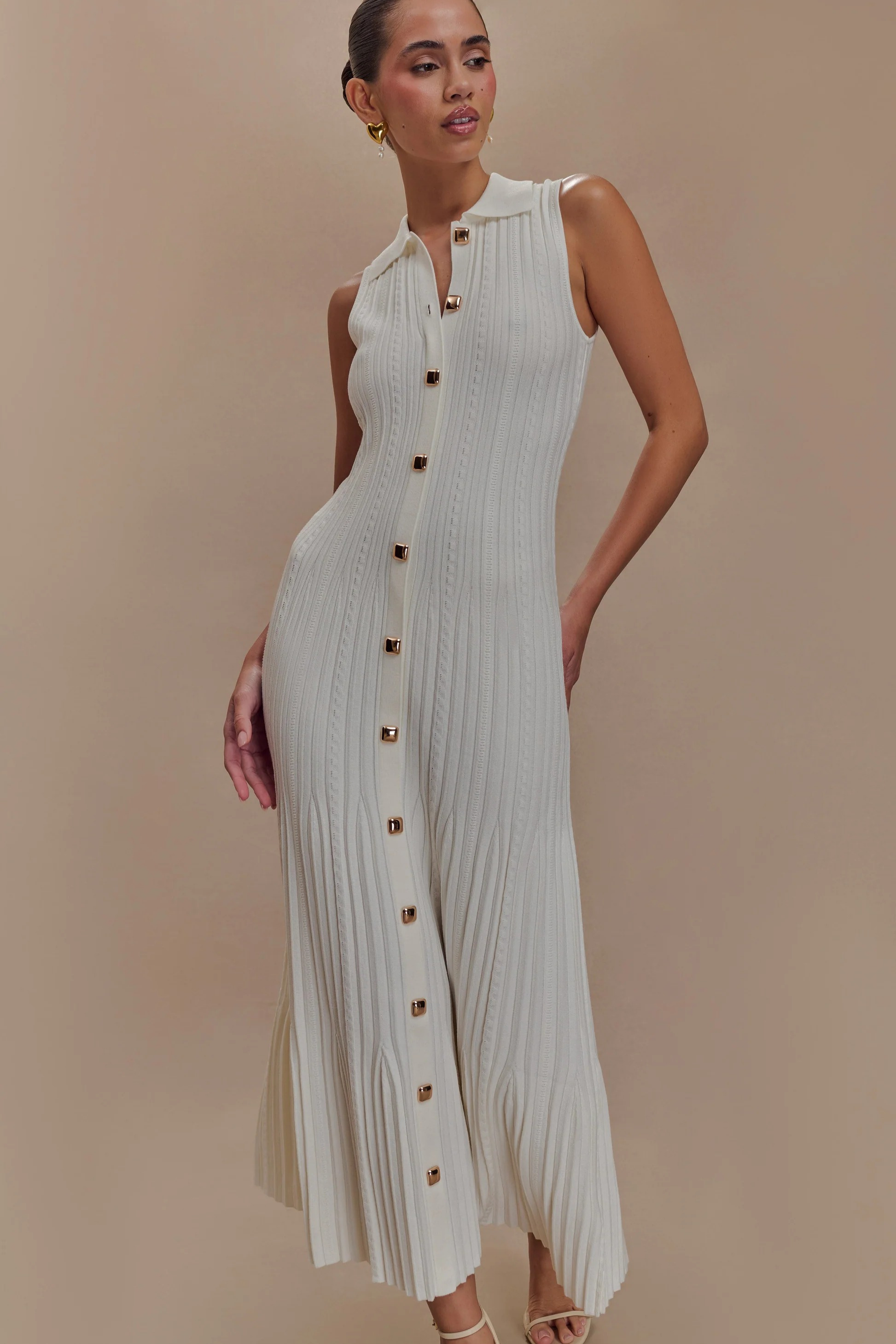 Monaco Button Midi Dress