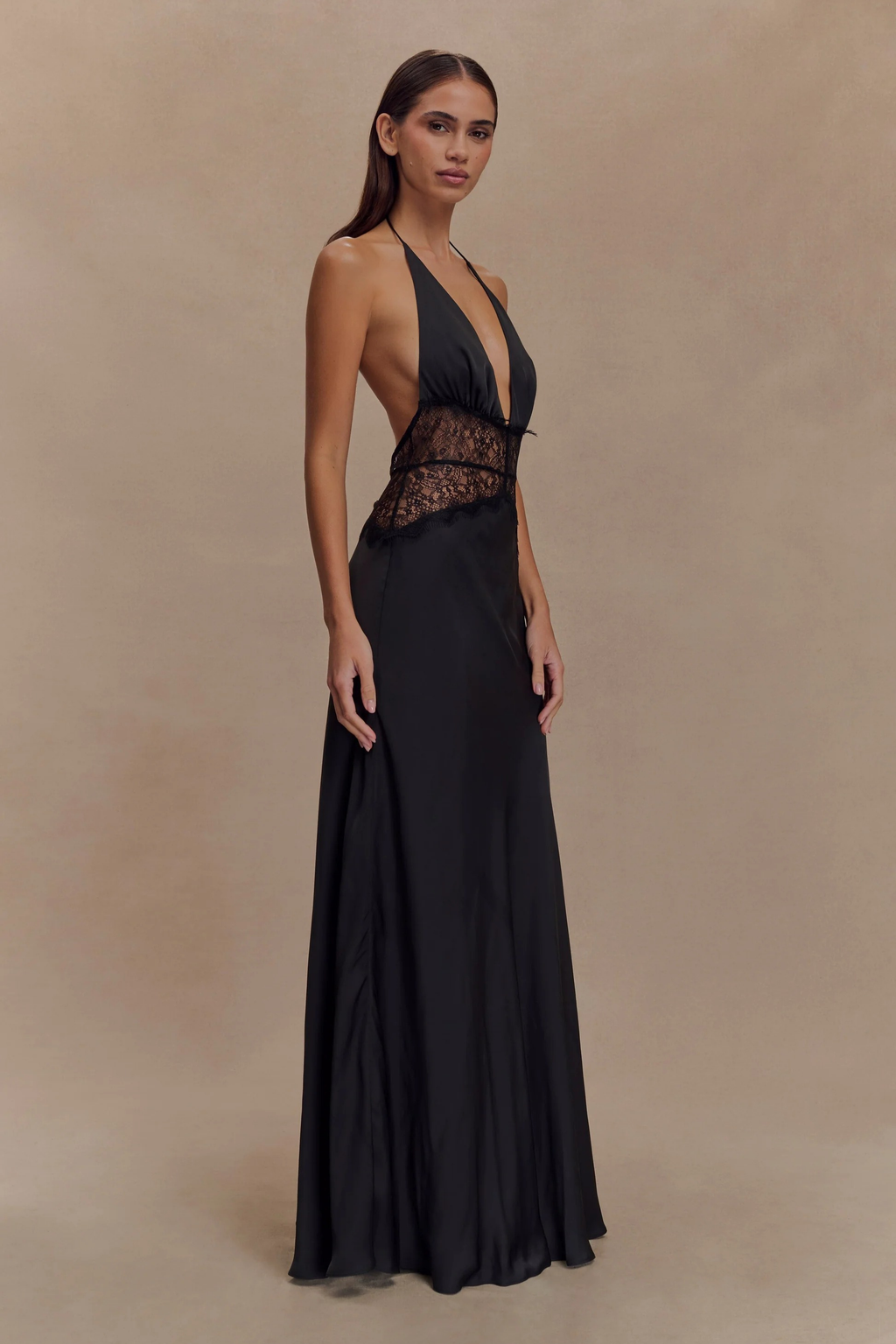 Black Silk Seduction Maxi Dress
