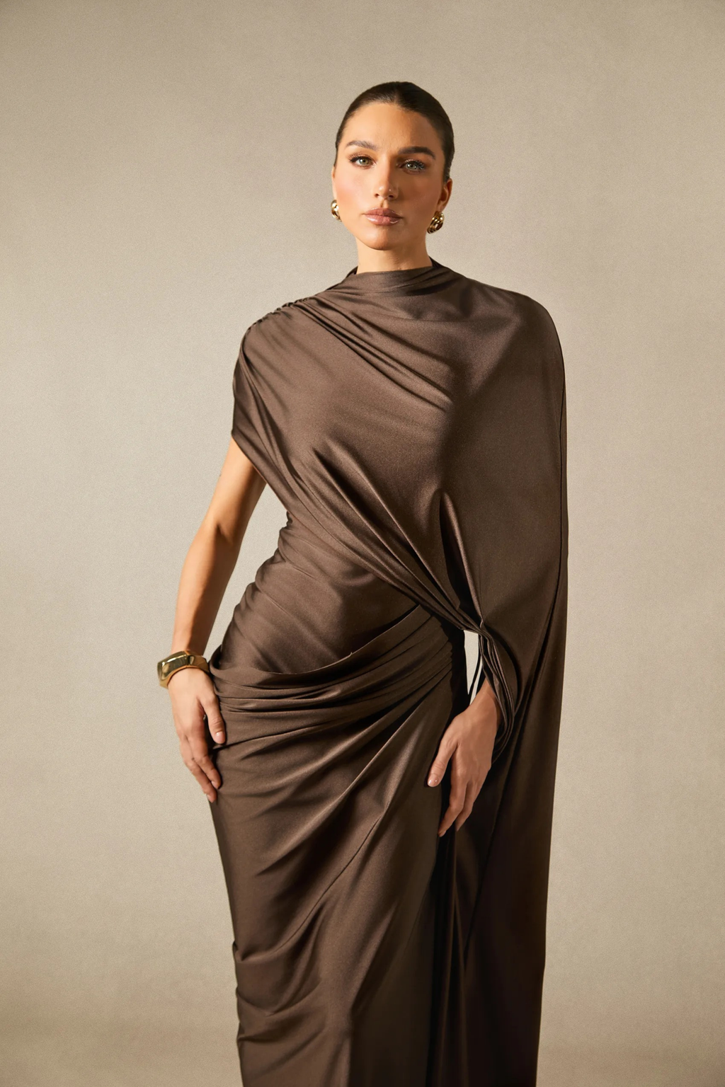 Mocha Elegance Maxi Dress