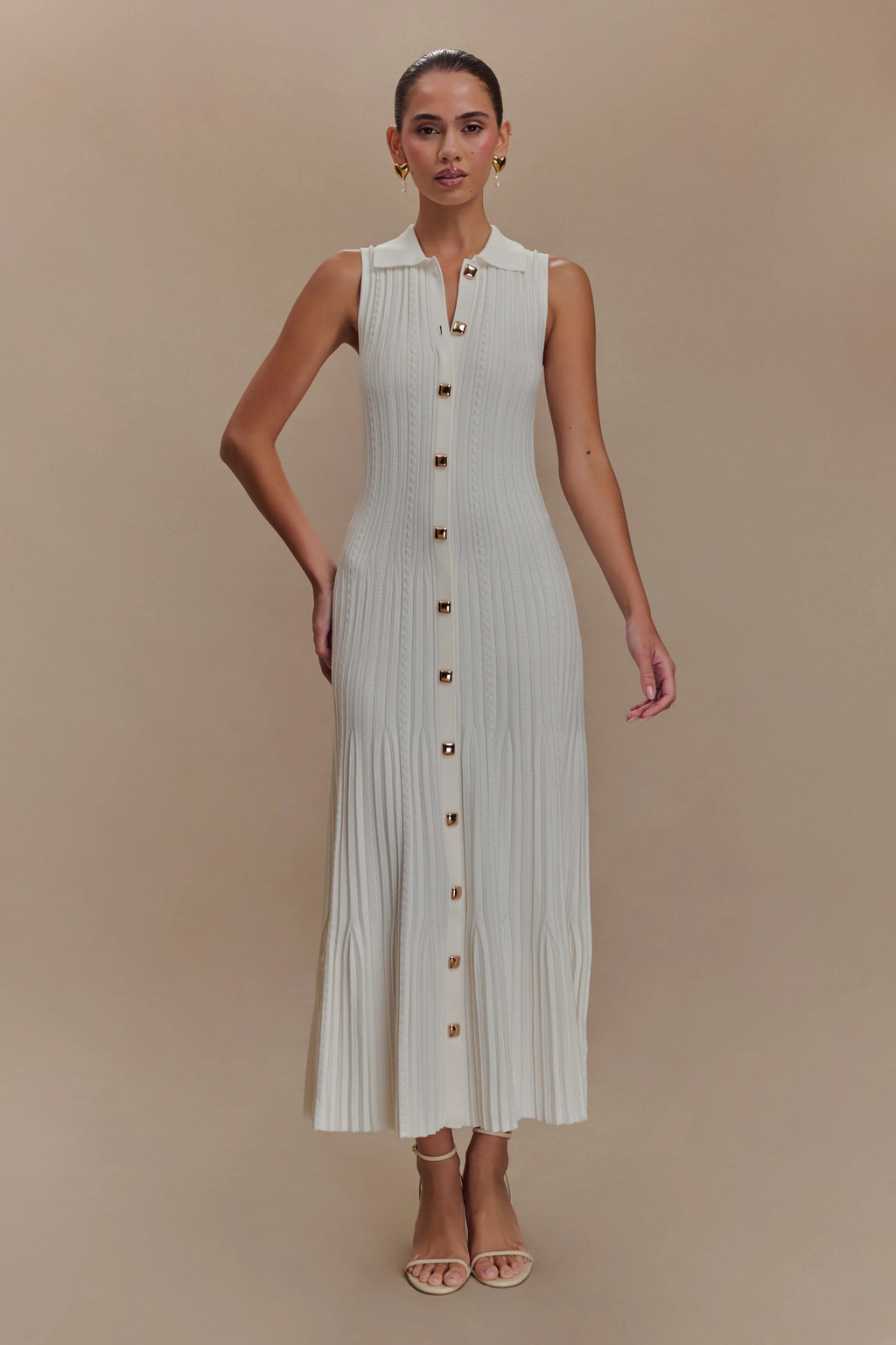 Monaco Button Midi Dress