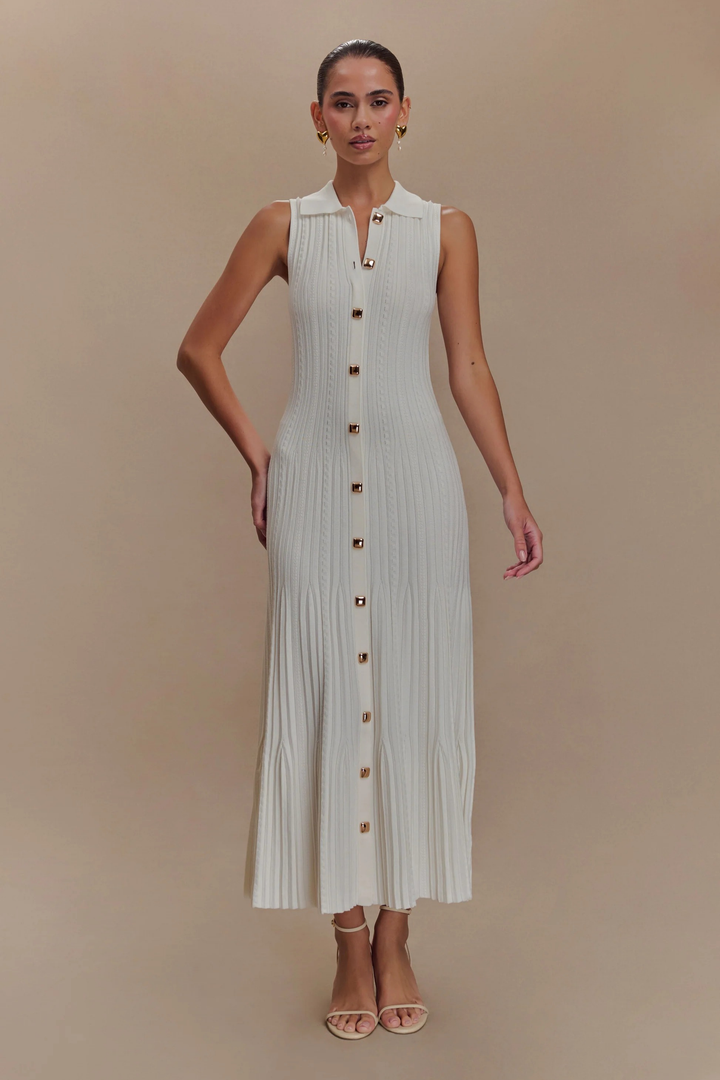 Monaco Button Midi Dress