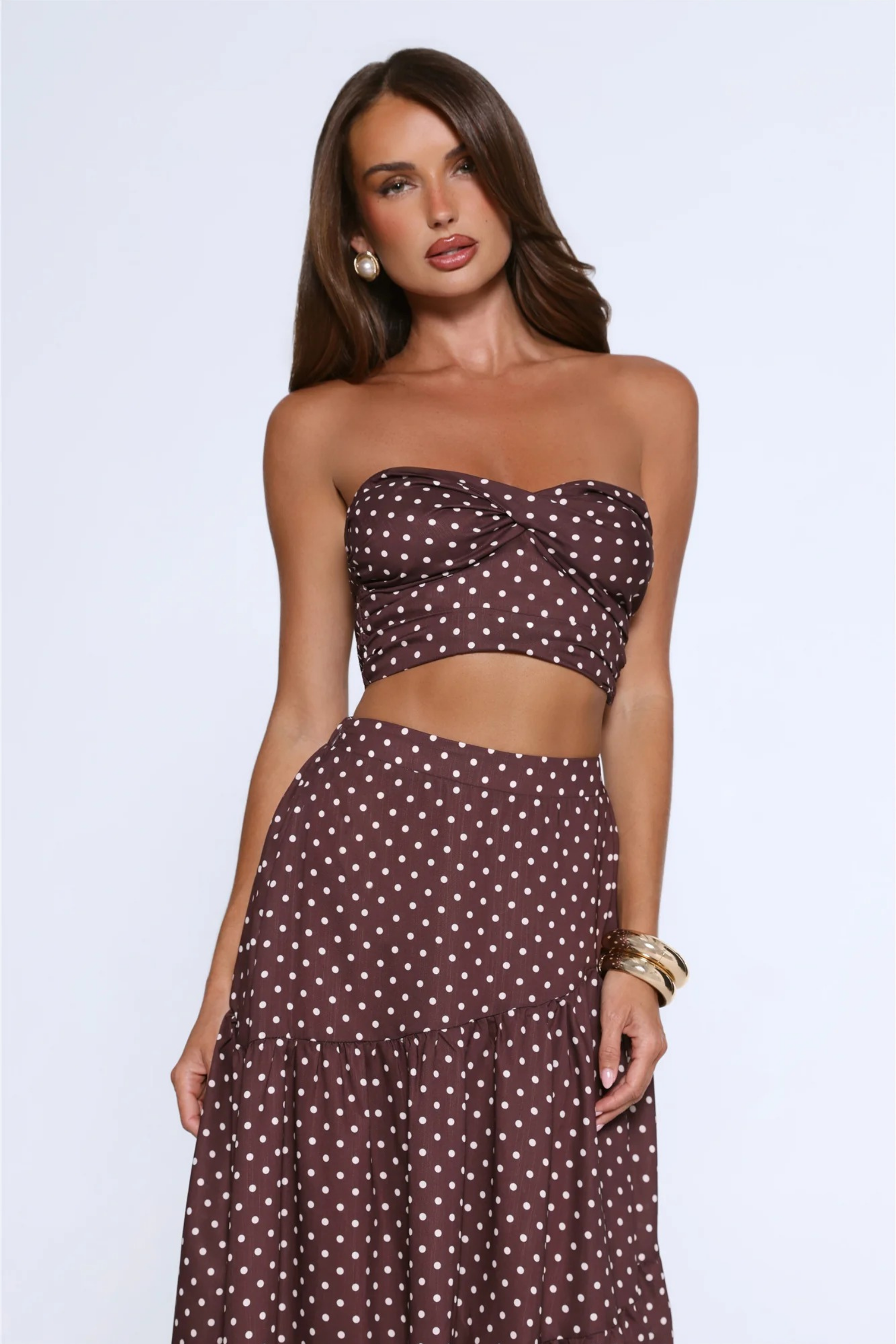 Strapless Twist Front Top