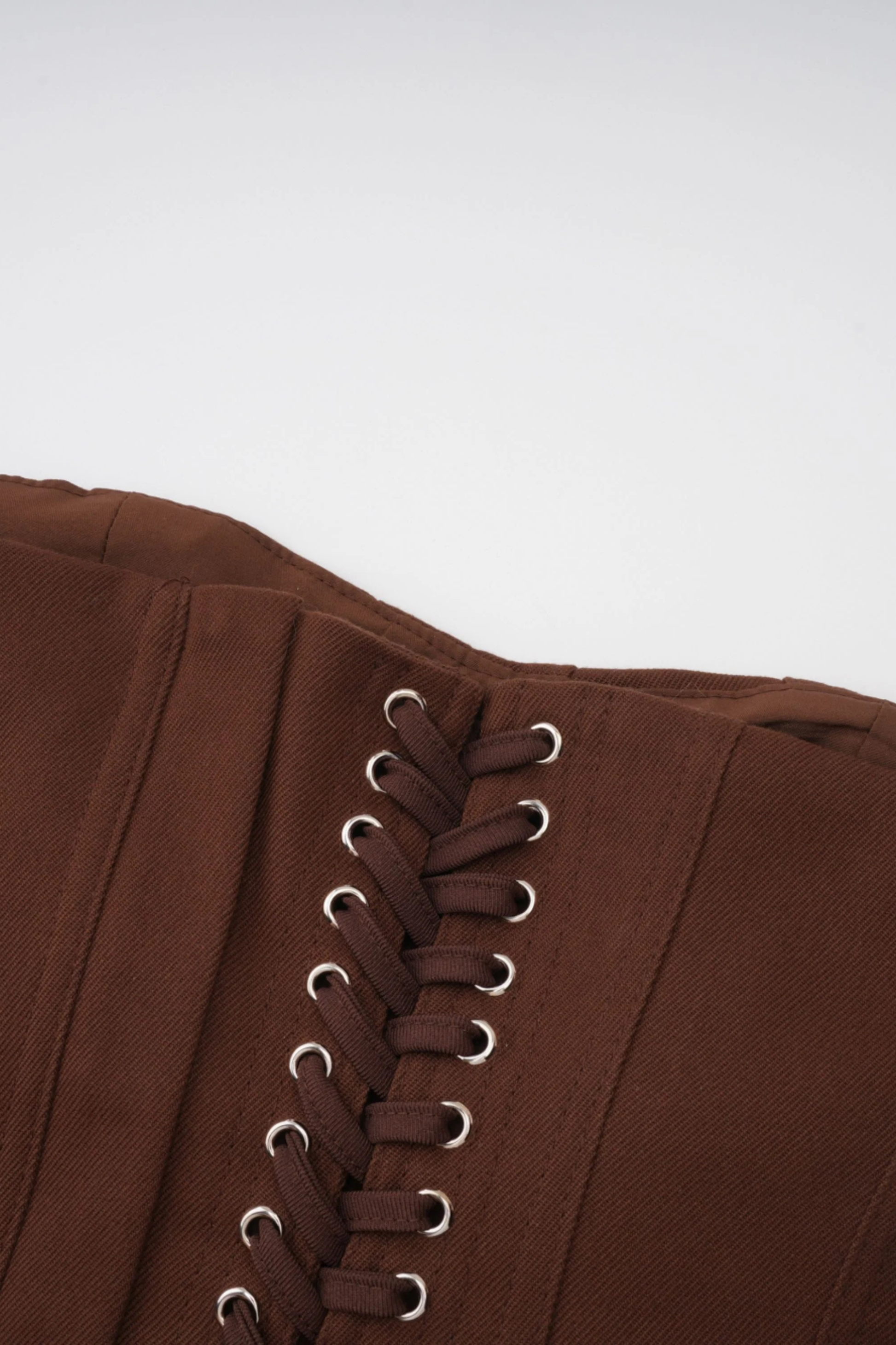 Mocha Lace-Up Corset Top
