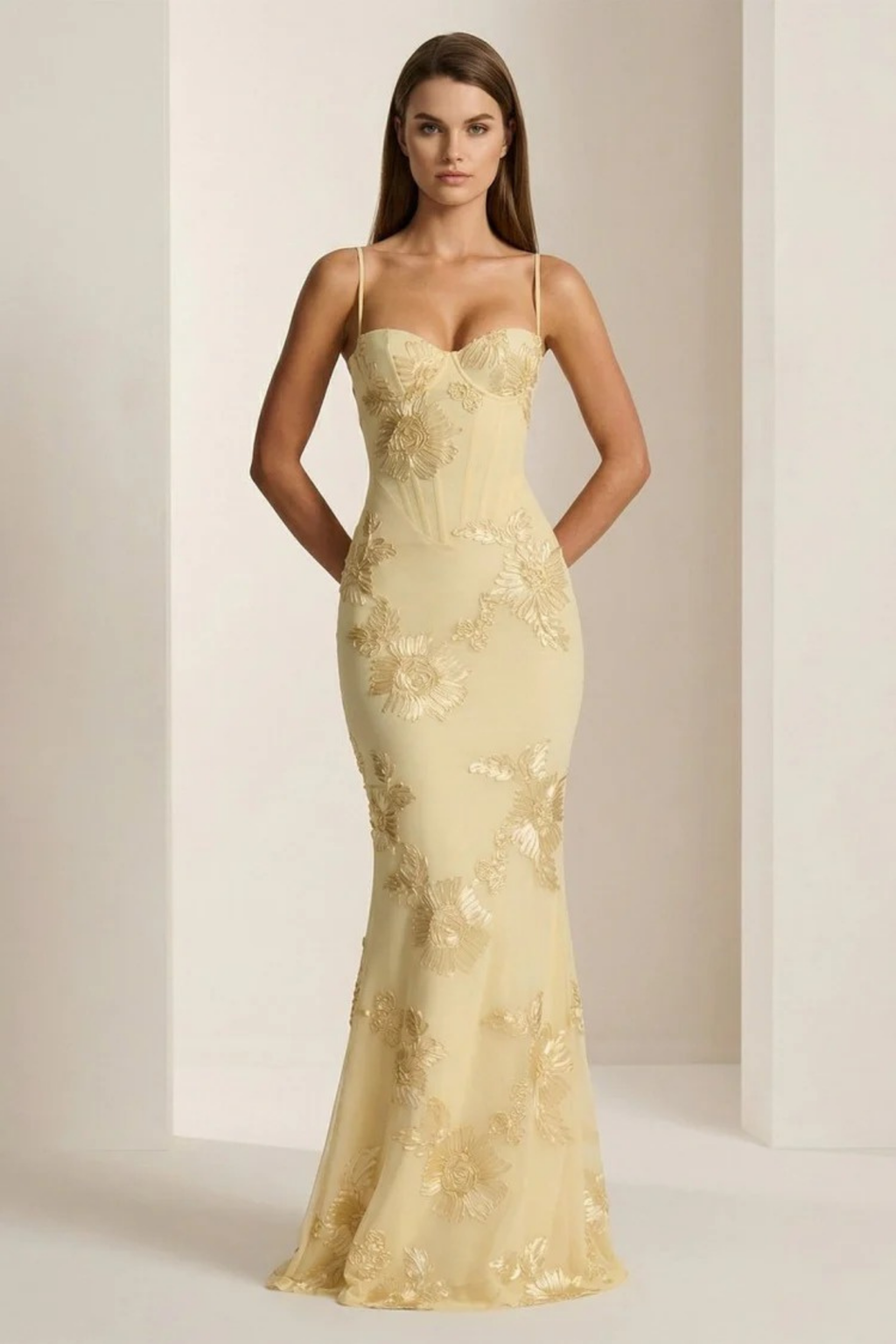 Prom Maxi Dress Lace-Up Back Elegant Style