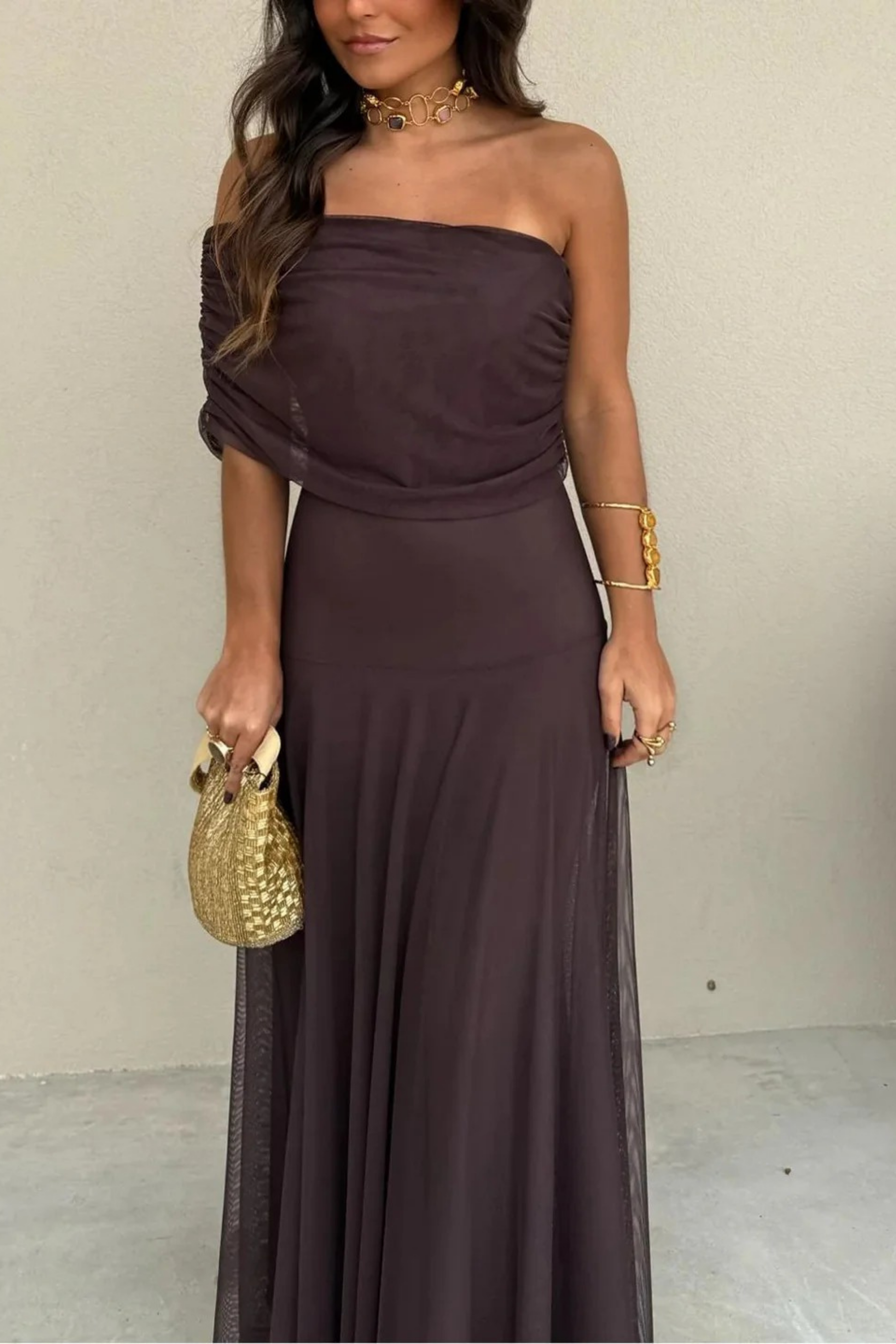 Luxe Shadow Maxi Dress