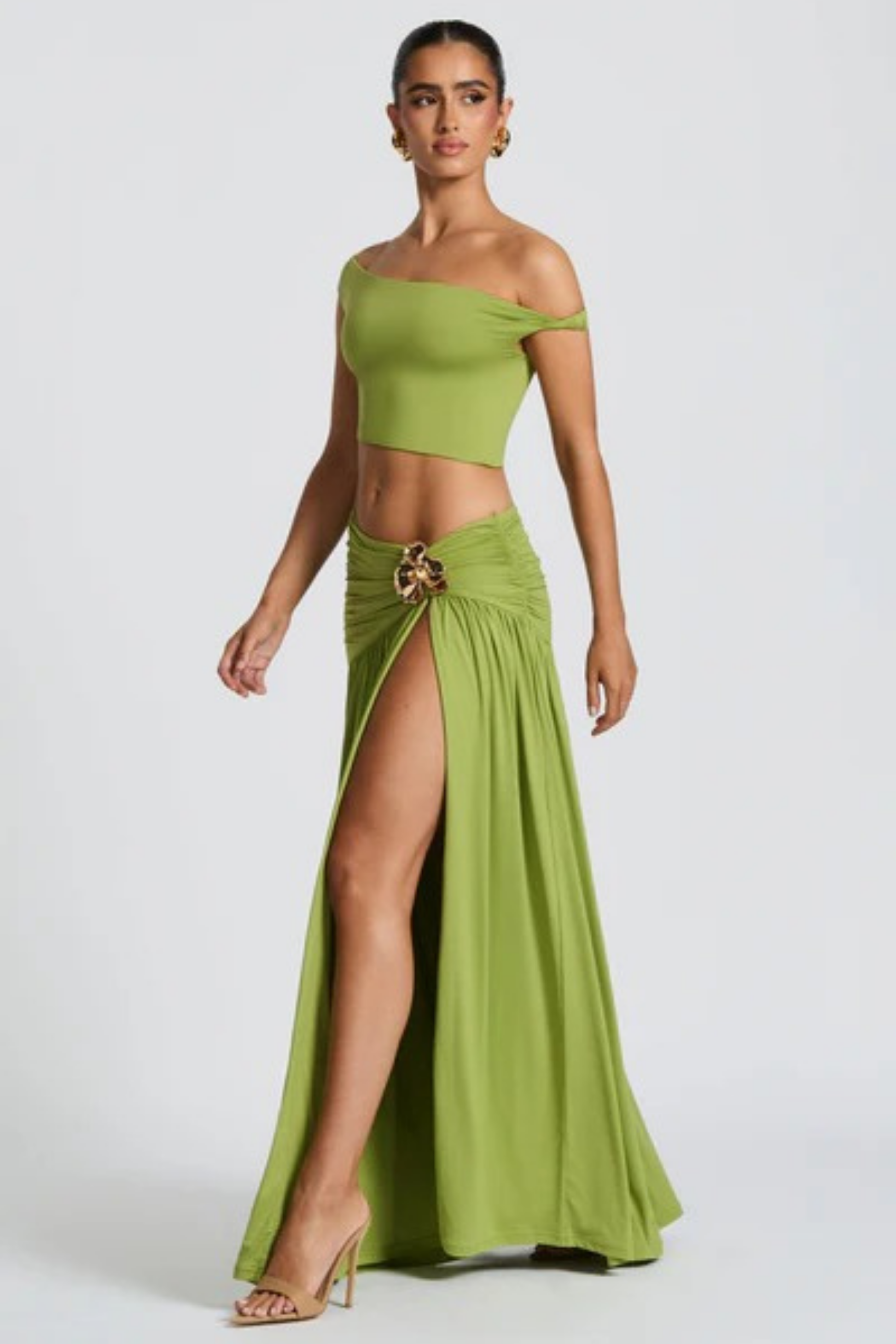 Golden Oasis Slit Skirt