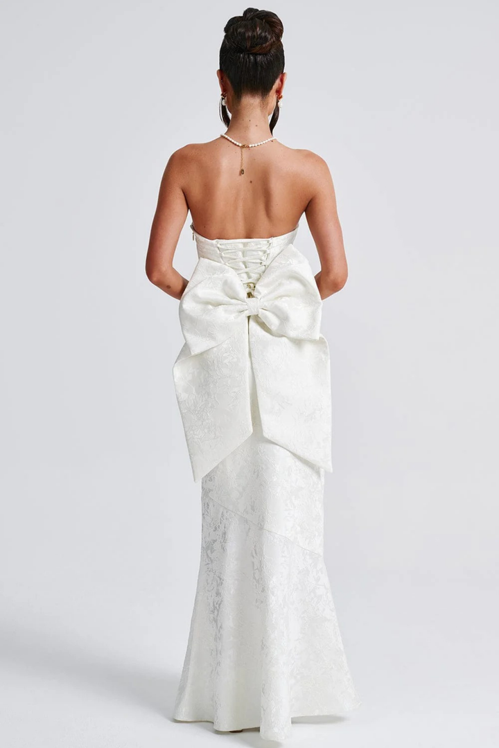 Elegant Maxi Dress Strapless Bodycon Sleek Wedding Guest Style