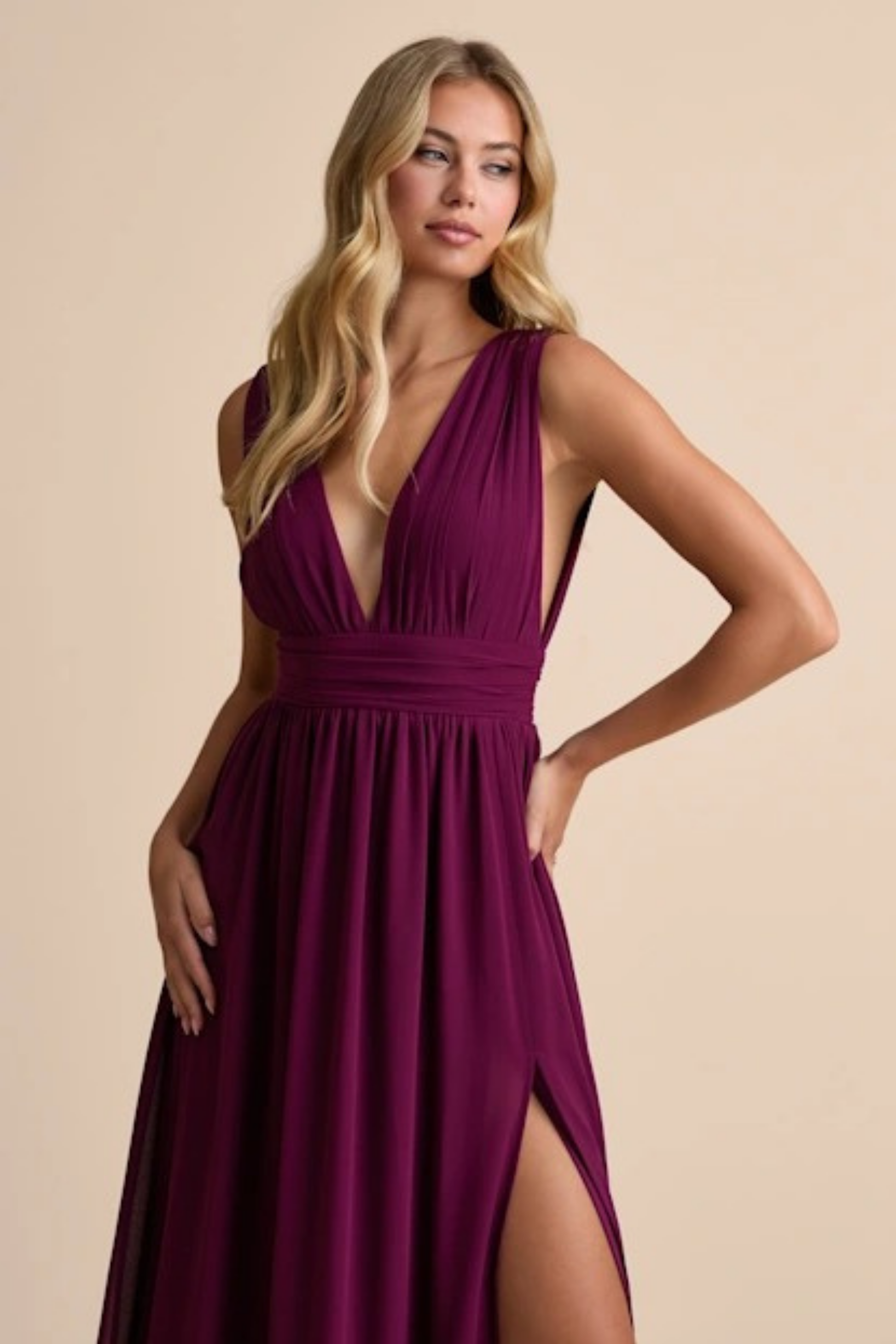 Elegant Bridesmaid Dress Flowing Chiffon Style