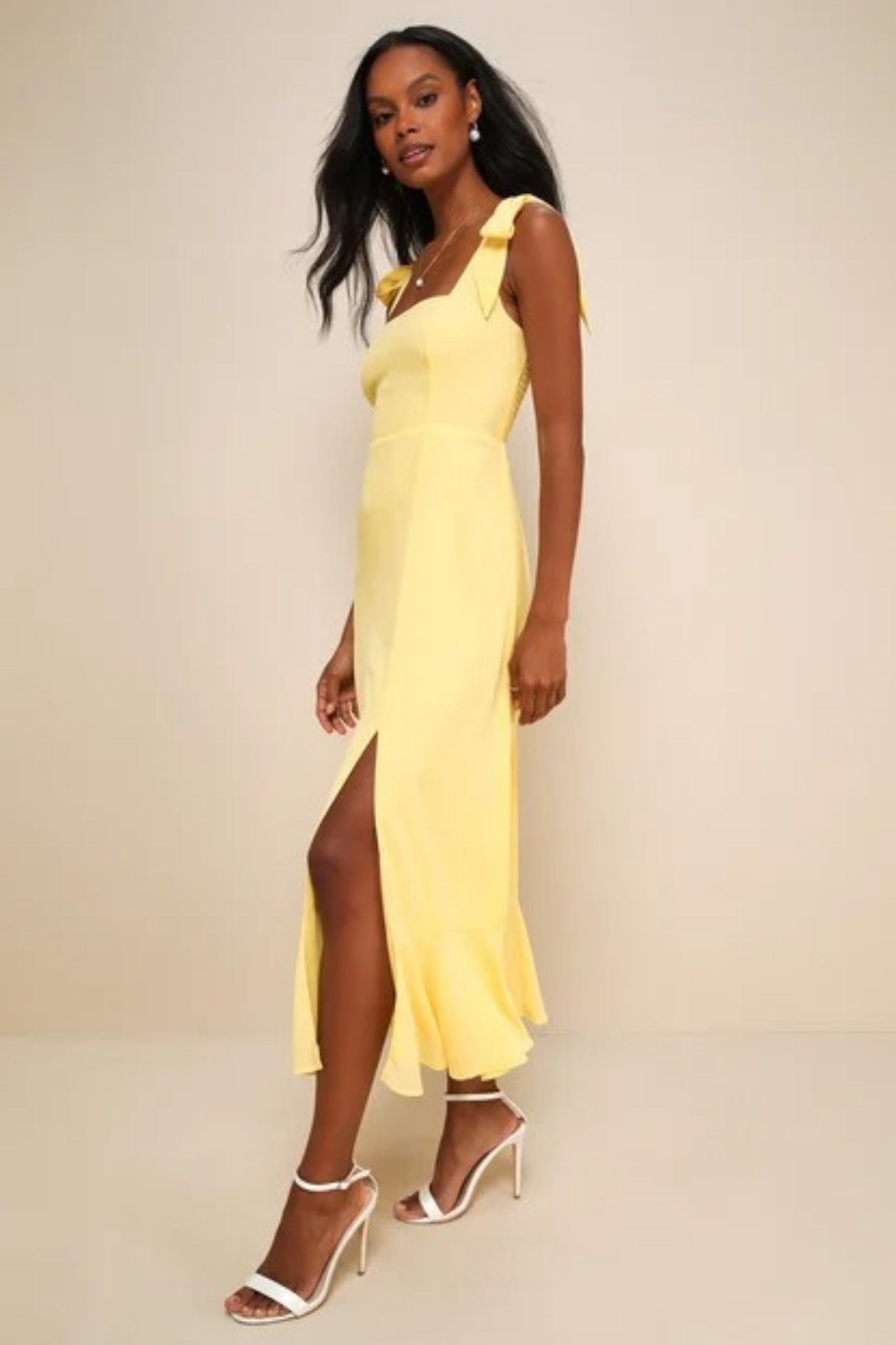 Floral Midi Dress Tie Strap Elegant Wedding Guest Style