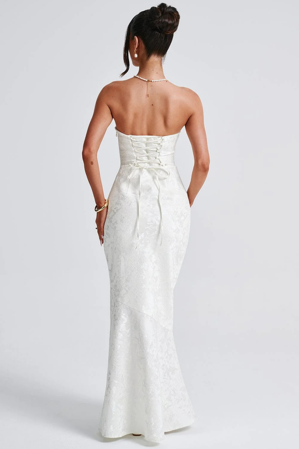 Elegant Maxi Dress Strapless Bodycon Sleek Wedding Guest Style
