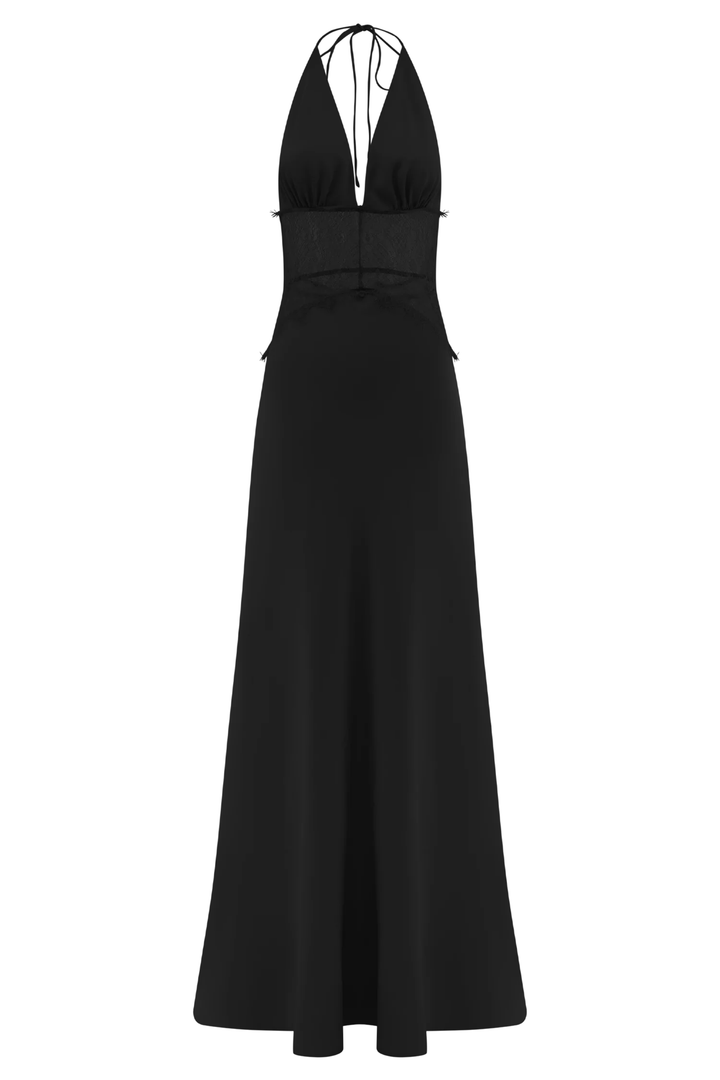 Black Silk Seduction Maxi Dress