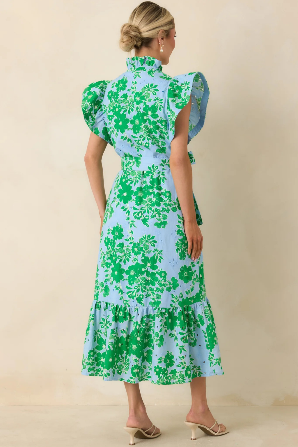 Sage Blossom Midi Dress