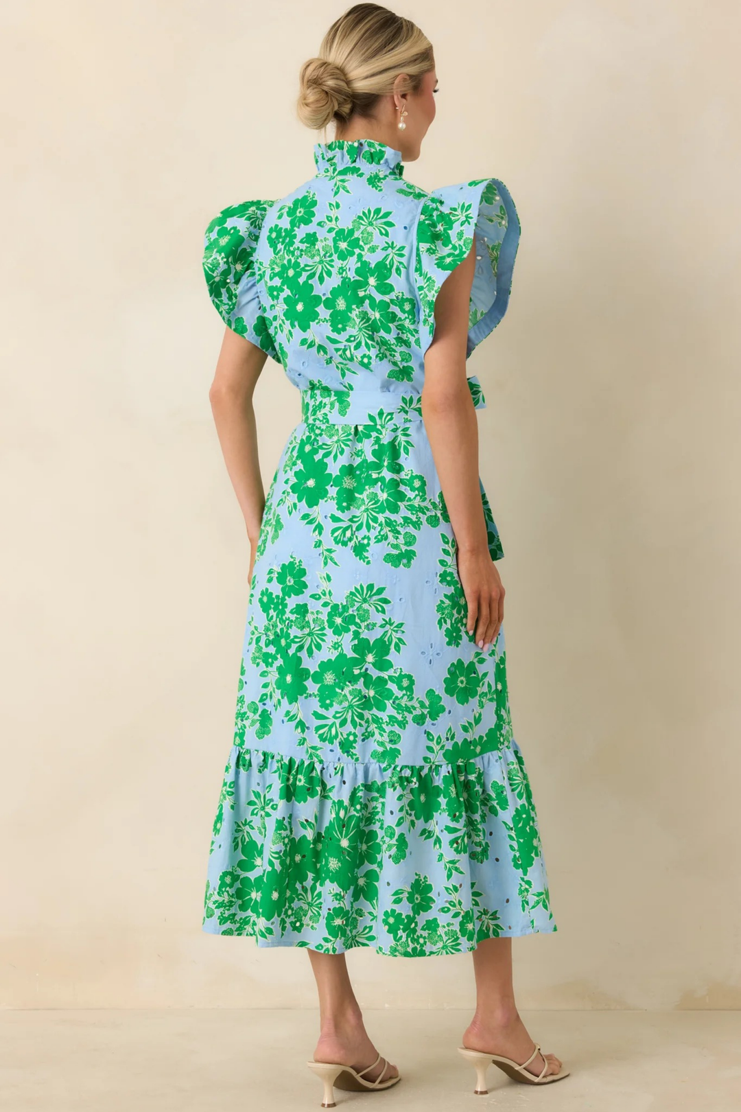 Sage Blossom Midi Dress