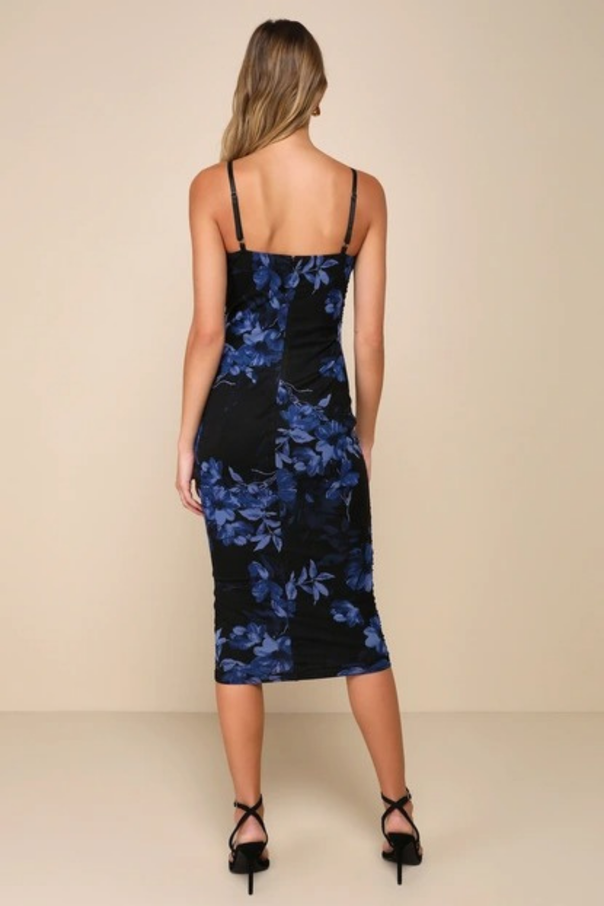Bodycon Midi Cocktail Dress Floral Print Sleek Elegant Summer Style