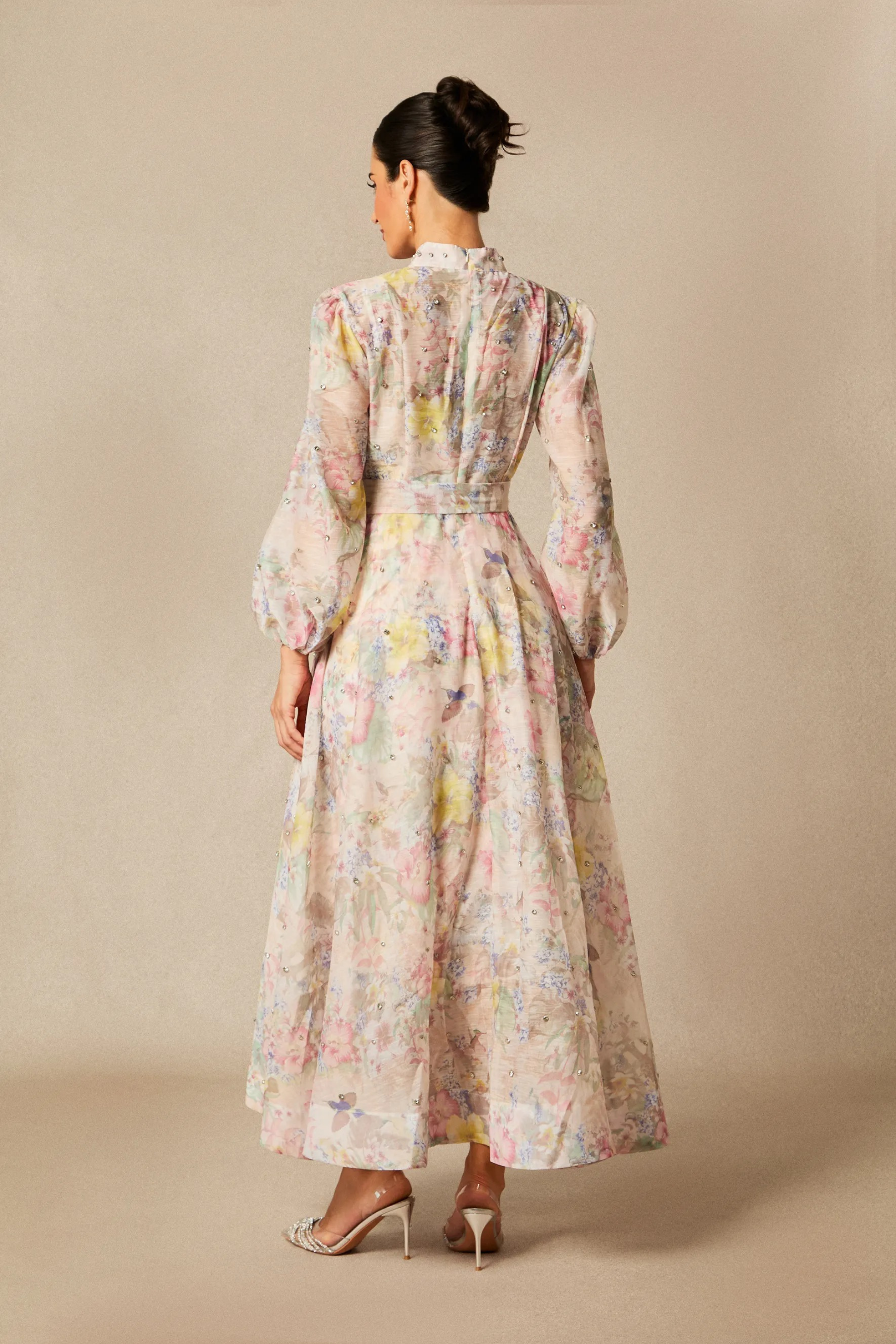 Floral Maxi Dress Long Sleeve Romantic Style