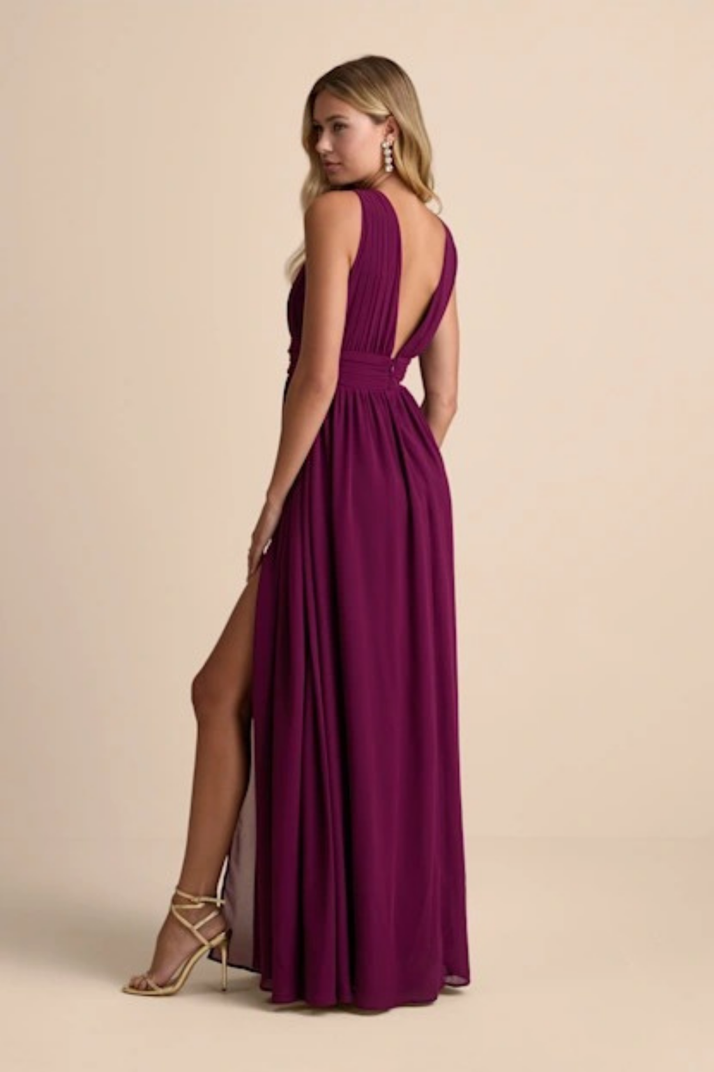 Elegant Bridesmaid Dress Flowing Chiffon Style