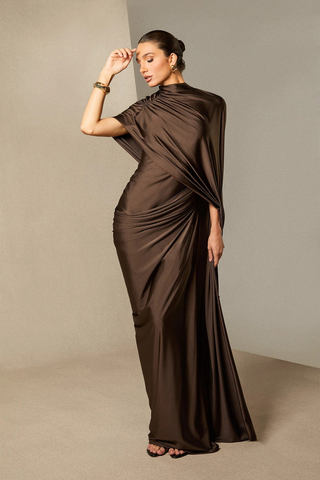 Mocha Elegance Maxi Dress