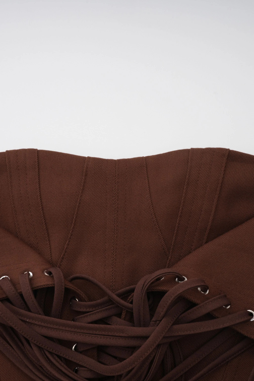 Mocha Lace-Up Corset Top