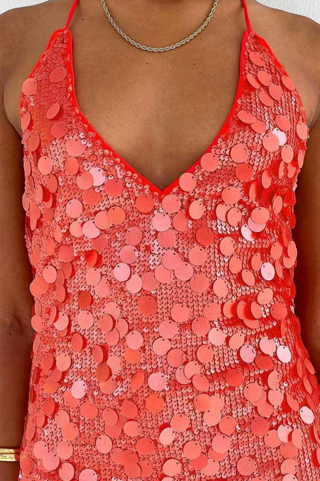 Mini Party Dress Halter Neck Sequin Bodycon Style