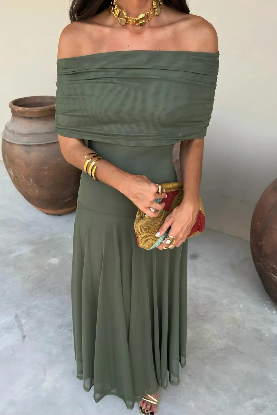 Luxe Shadow Maxi Dress