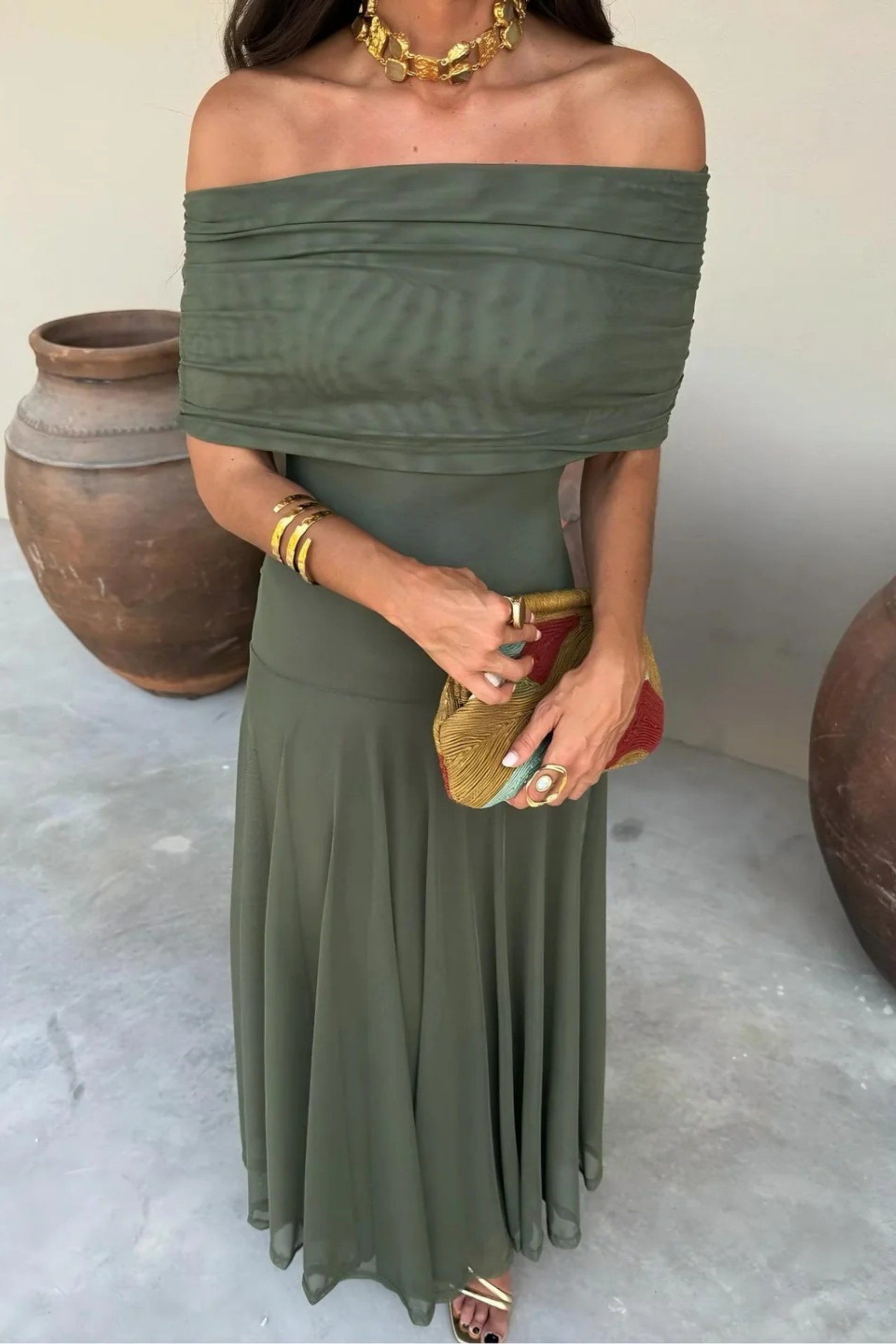 Luxe Shadow Maxi Dress