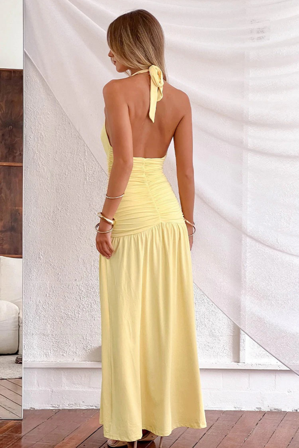 Formal Dress Draped Bodice Chic Style