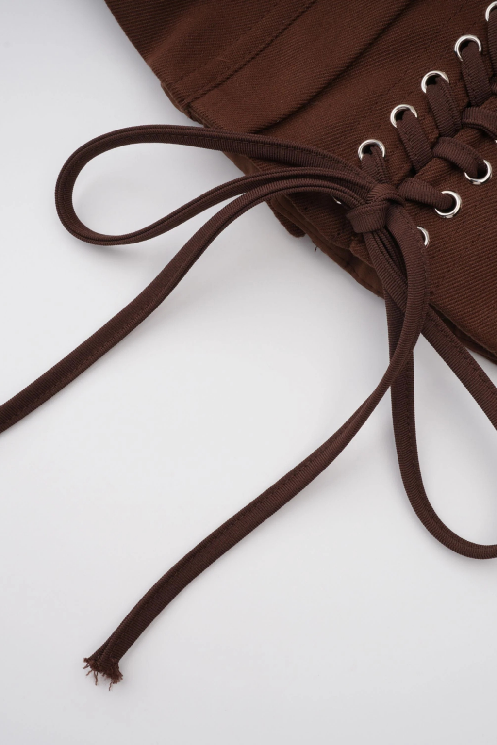 Mocha Lace-Up Corset Top