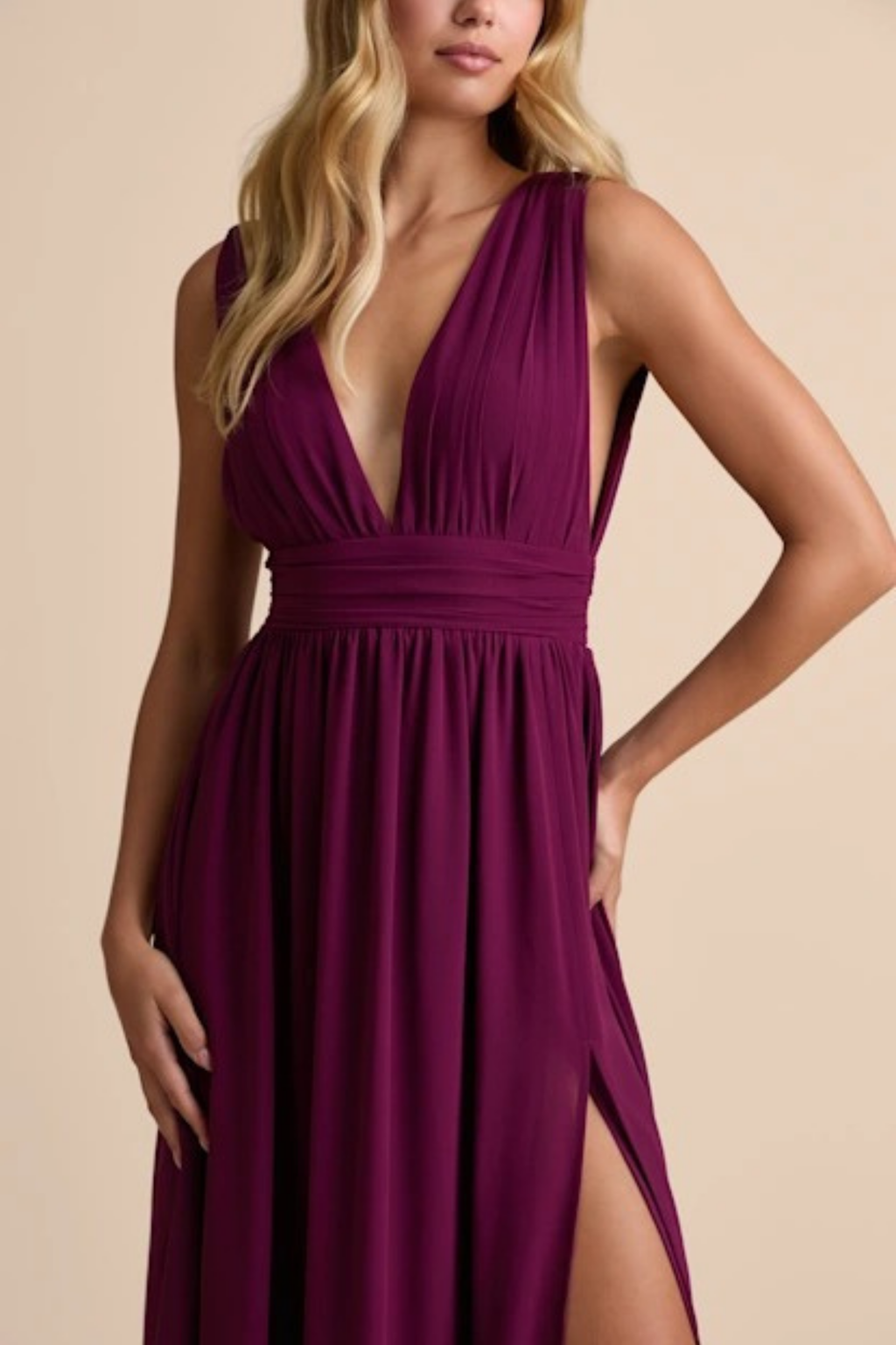 Elegant Bridesmaid Dress Flowing Chiffon Style