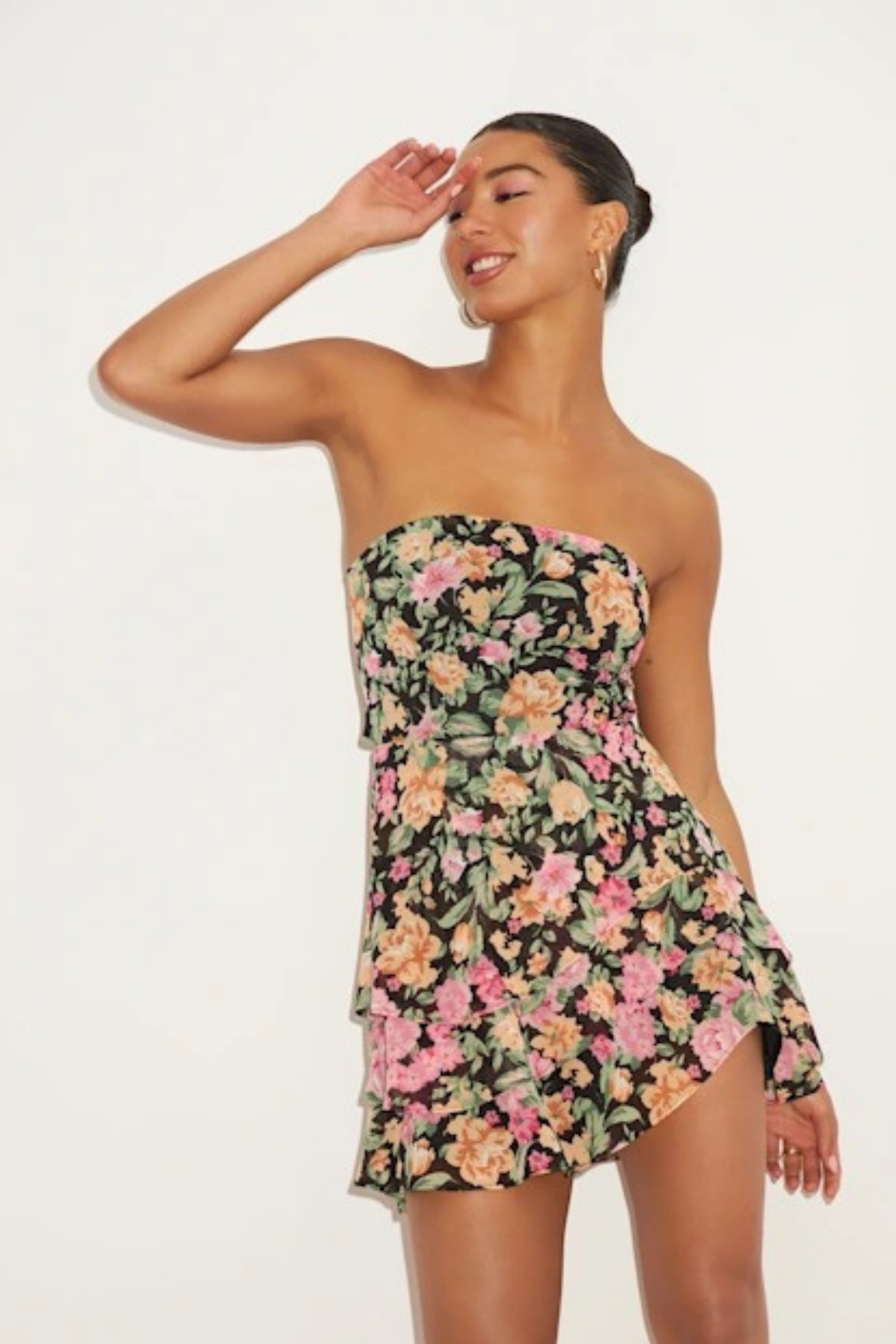 Strapless Mini Dress Backless Ruffle Summer Style