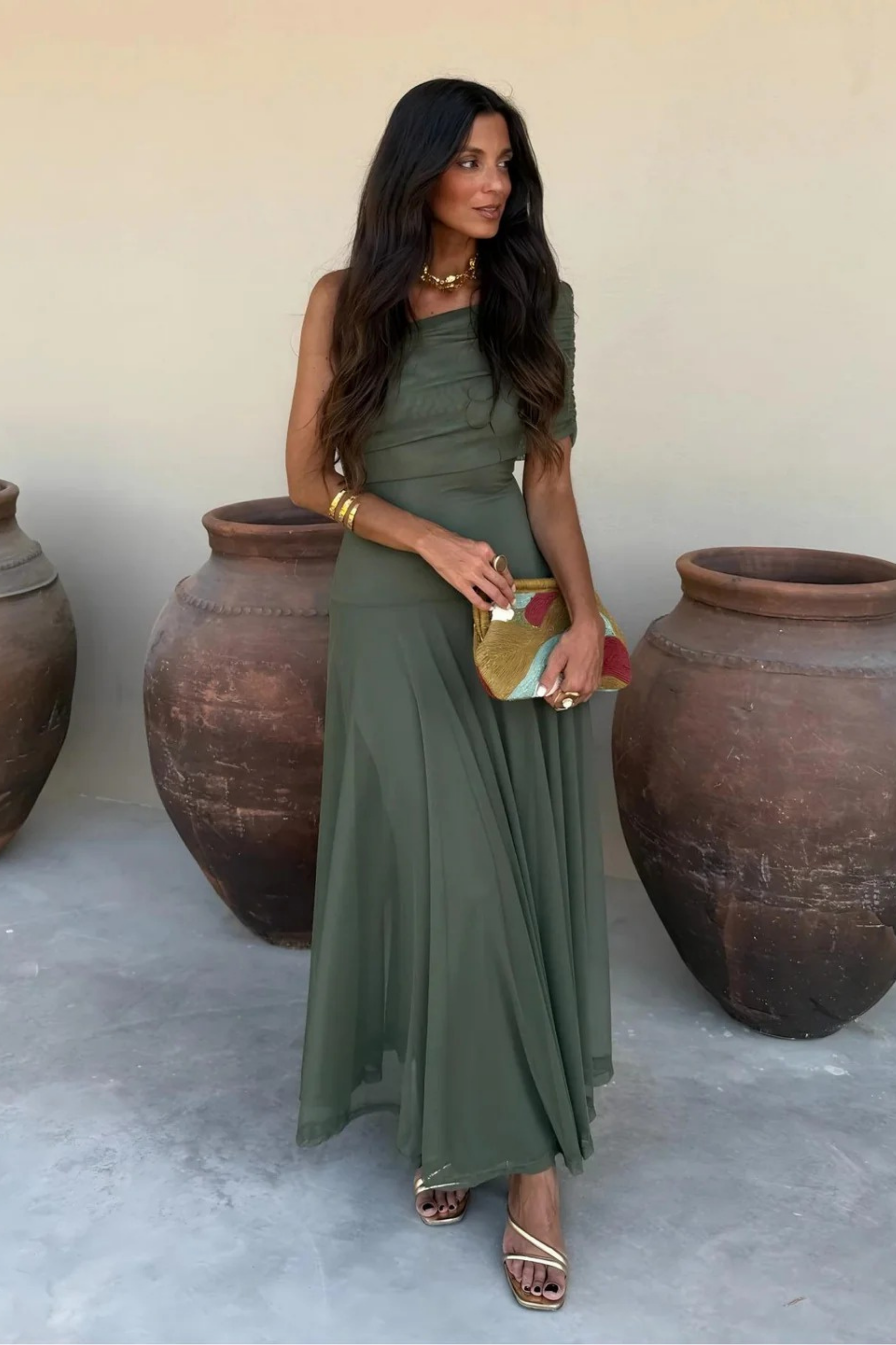 Luxe Shadow Maxi Dress